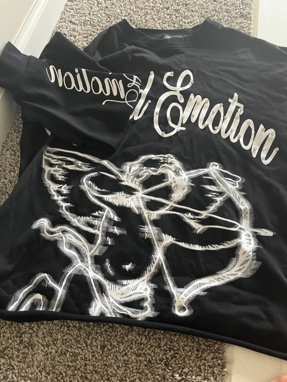 Black mixed emotion long sleeve